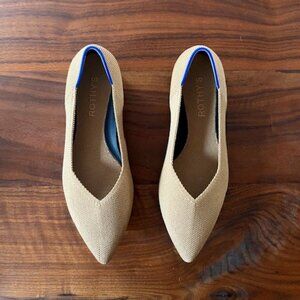 Camel-colored Rothy's "The Point" shoes, size 6